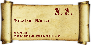 Metzler Mária névjegykártya