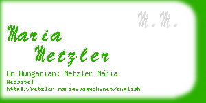 maria metzler business card